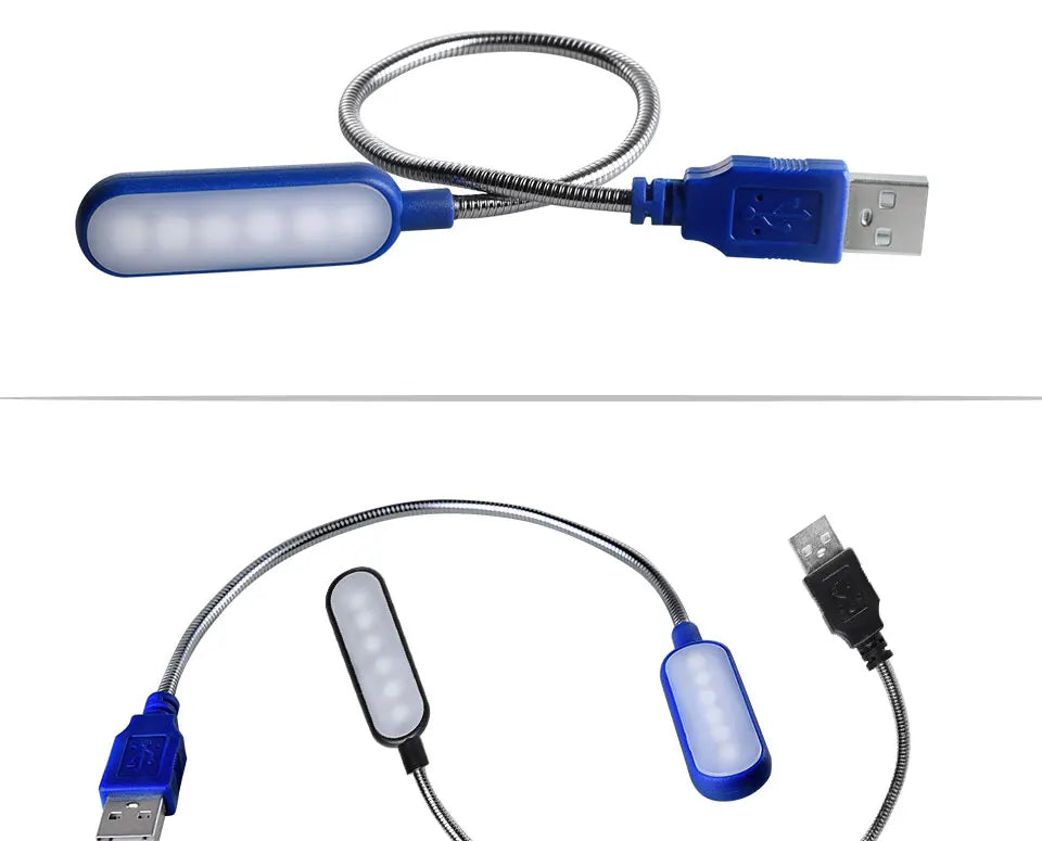 HOMEFISH 1PC Mini USB LED Light Book Light Flexible Reading Lamp Portable Night Light For Power Bank Laptop Notebook PC Computer