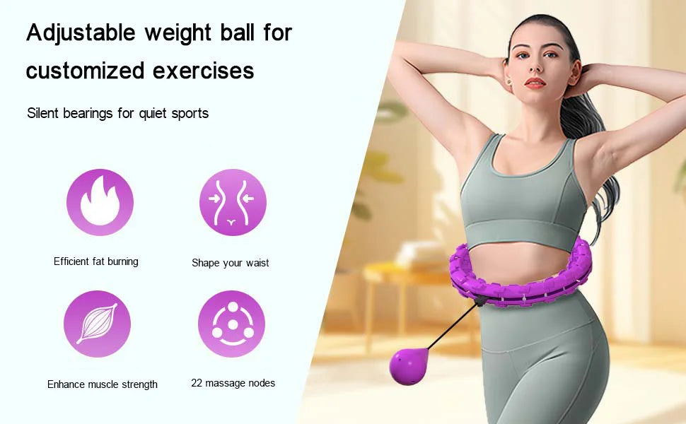 24 Sections Fitness Smart Sport Hoop Thin Waist Massager Adjustable Detachable Equipment Gym Home Training Easy Weight Loss
